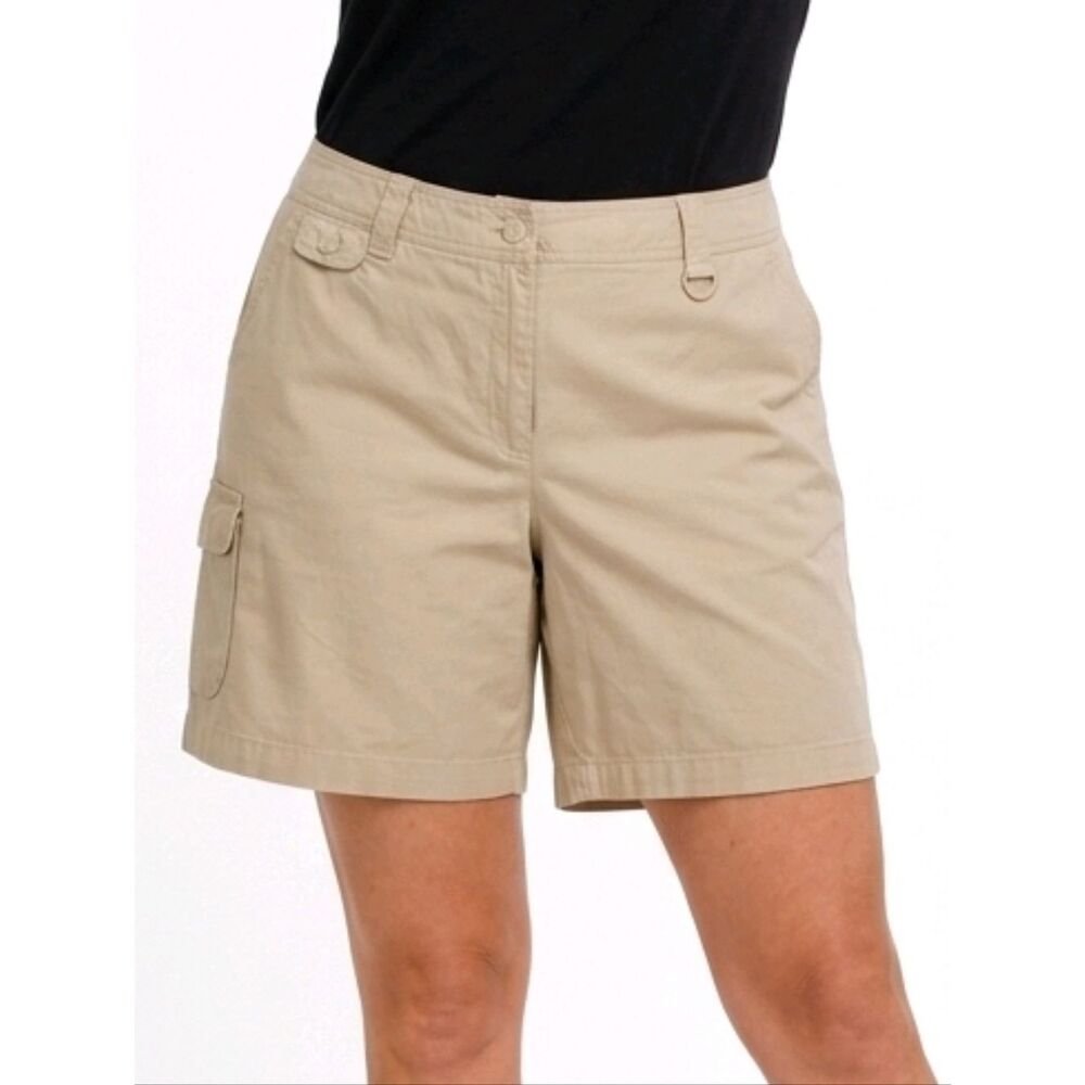 Jones New York Sport Tan 100% Cotton Cargo Shorts Size 16